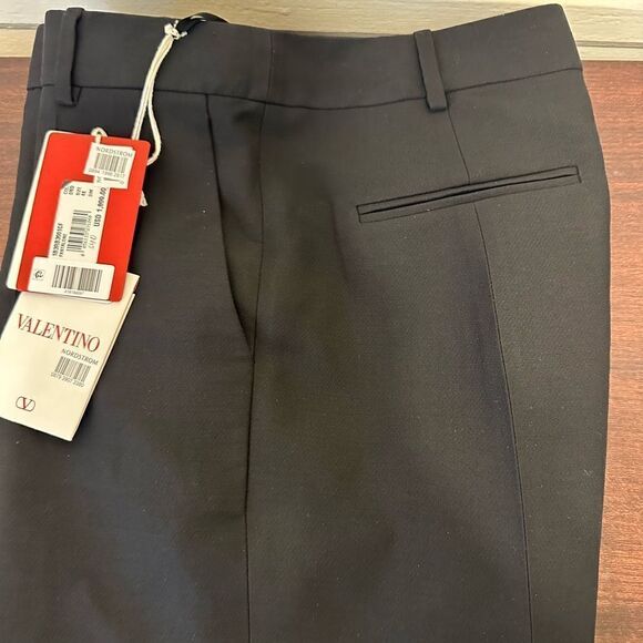 Valentino Garavani Crepe Couture Wool & Silk straight Leg Pants size US10/ EU 46 - Picture 11 of 15